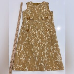 Michael Kors Sleeveless Tan and White Patterned Dress Size 2